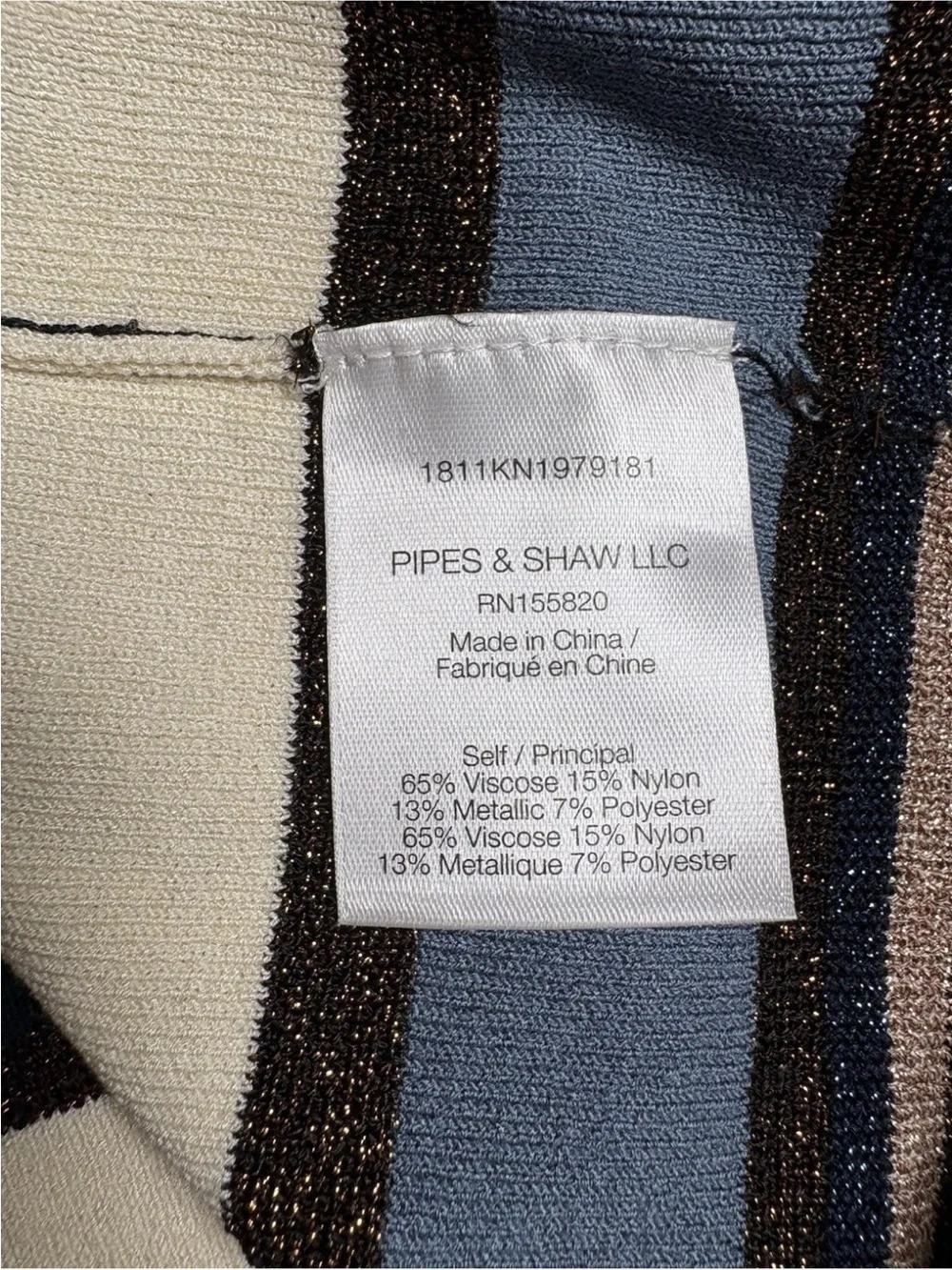 Veronica Beard Palmas Multicolored Metallic Striped Sweater Sz Small Cropped EUC
